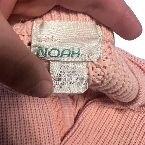 Vintage Noah Plus Pink Knit Cardigan Sweater Women’s M L Cozy 90s Y2K - Picture 6 of 7